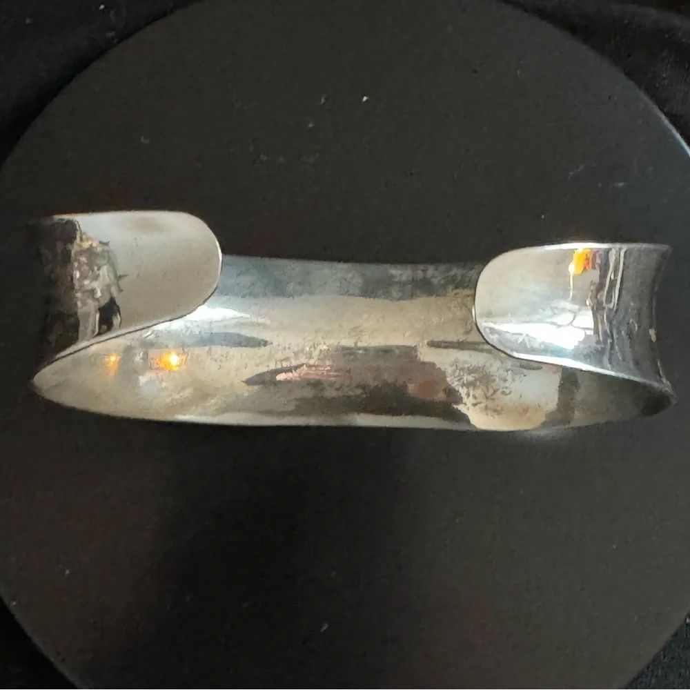 Vintage Mexico Modernist Solid Silver Cuff Bracelet - Picture 3 of 6